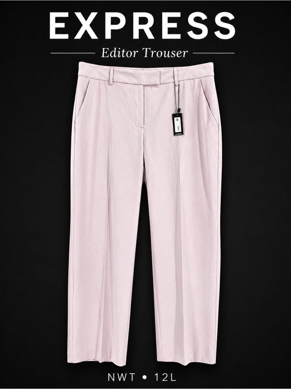 Express Editor Relaxed Trouser 12L Blush Pink NWT Mid Rise Work Pant